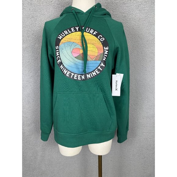 Hurley Tops - Hurley Junior's Sand Circle Hoodie Pullover Kangaroo Pockets XS Green NWT's.